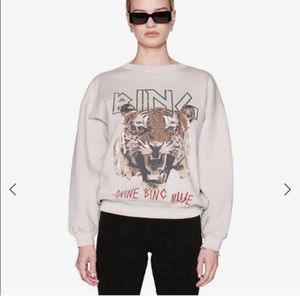 Anine Bing Muse Tiger Ecru Sweatshirt